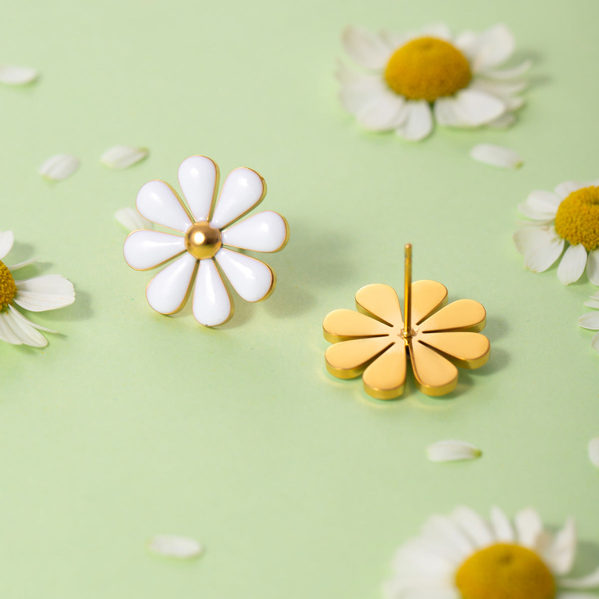 Damen Ohrhänger im floralen Design aus hochwertigem Edelstahl Shop Nory