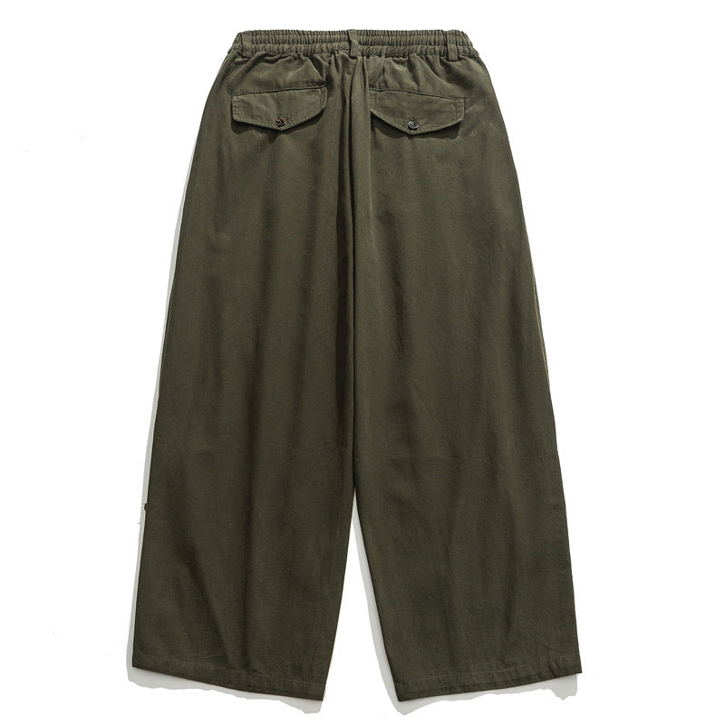 Damen Culotte-Hose im Paperbag-Stil mit elastischem Bund, Teilungsnähten und weitem Bein Shop Nory