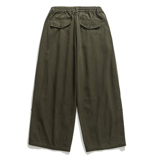 Damen Culotte-Hose im Paperbag-Stil mit elastischem Bund, Teilungsnähten und weitem Bein Shop Nory