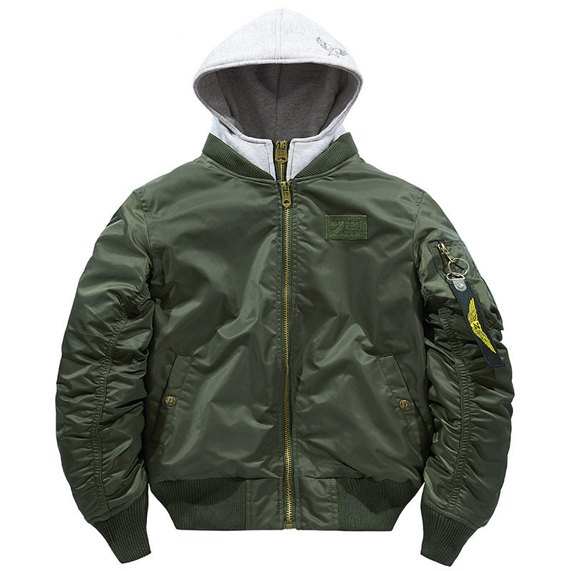 Herren Piloten-Bomberjacke mit angenähtem Kapuzen‑Einsatz und kontrastfarbener Thermofütterung Shop Nory
