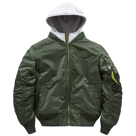 Herren Piloten-Bomberjacke mit angenähtem Kapuzen‑Einsatz und kontrastfarbener Thermofütterung Shop Nory