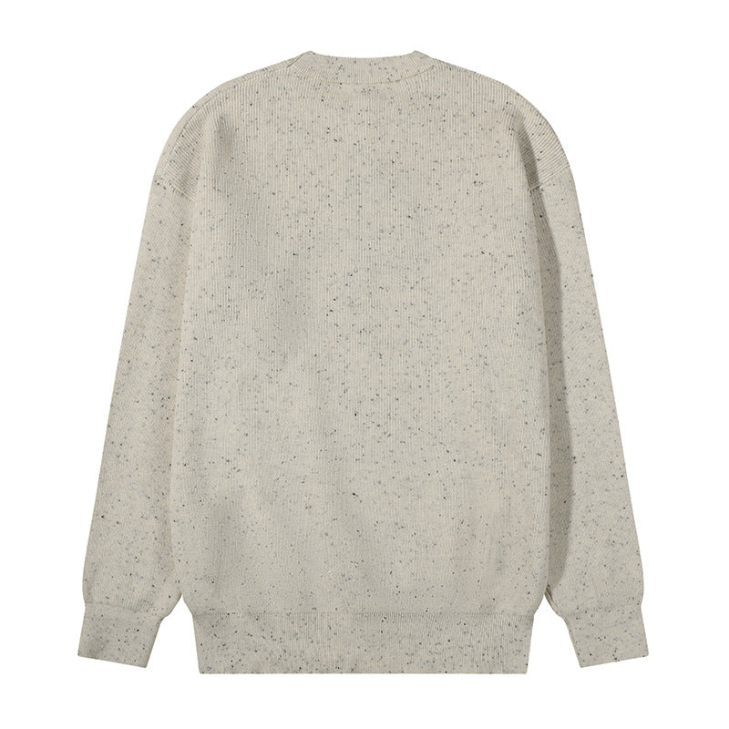 Unisex Großer Rundhals‑Strickpullover aus Mélange‑Garn mit abgesenkter Schulter Shop Nory