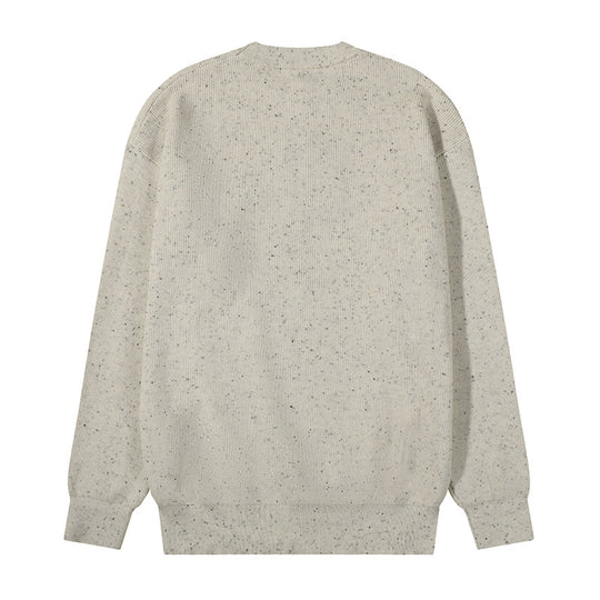 Unisex Großer Rundhals‑Strickpullover aus Mélange‑Garn mit abgesenkter Schulter Shop Nory