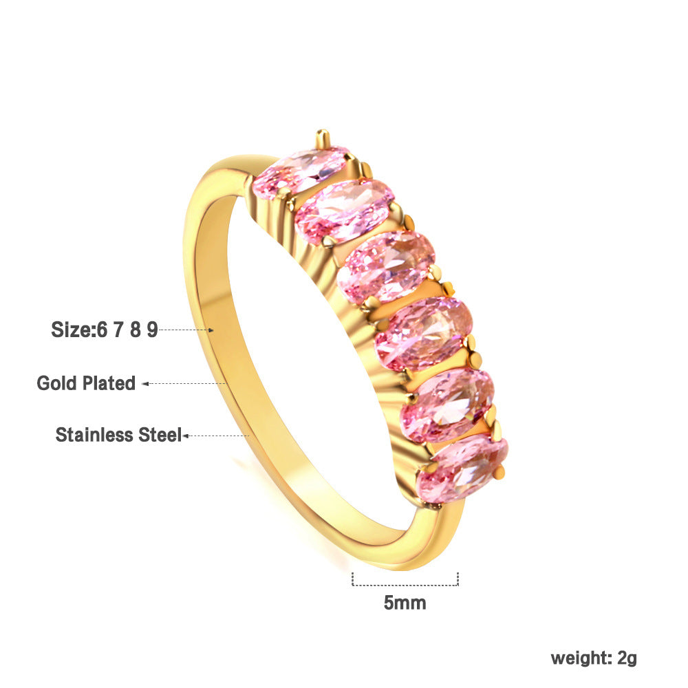 Damen Ring mit funkelndem Kristall und hochwertiger Goldbeschichtung Shop Nory