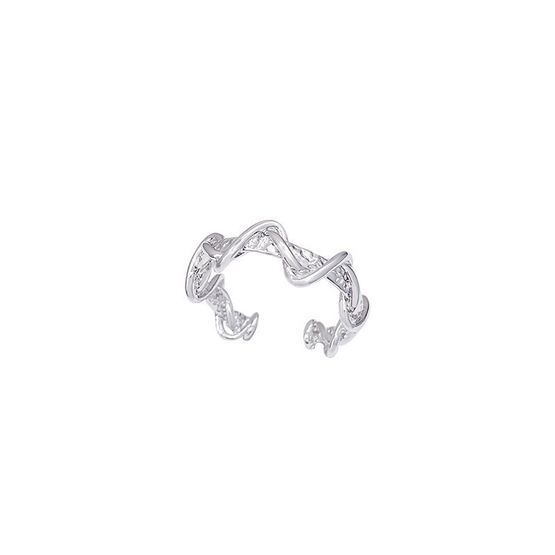 Damenring mit elegantem gewundenem Design und funkelnden Zirkonia Shop Nory
