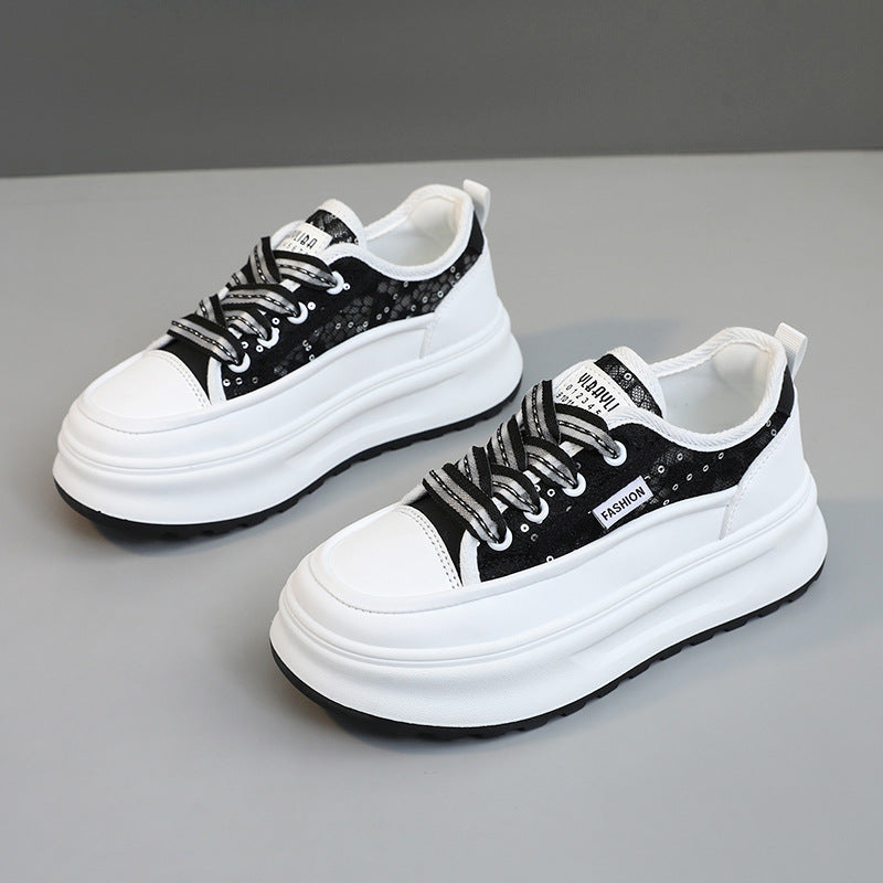 Damen modische Plateau Sneakers mit atmungsaktiver Mesh-Oberfläche und komfortabler Dämpfung Shopnory