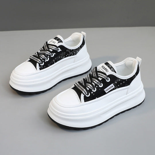 Damen modische Plateau Sneakers mit atmungsaktiver Mesh-Oberfläche und komfortabler Dämpfung Shopnory