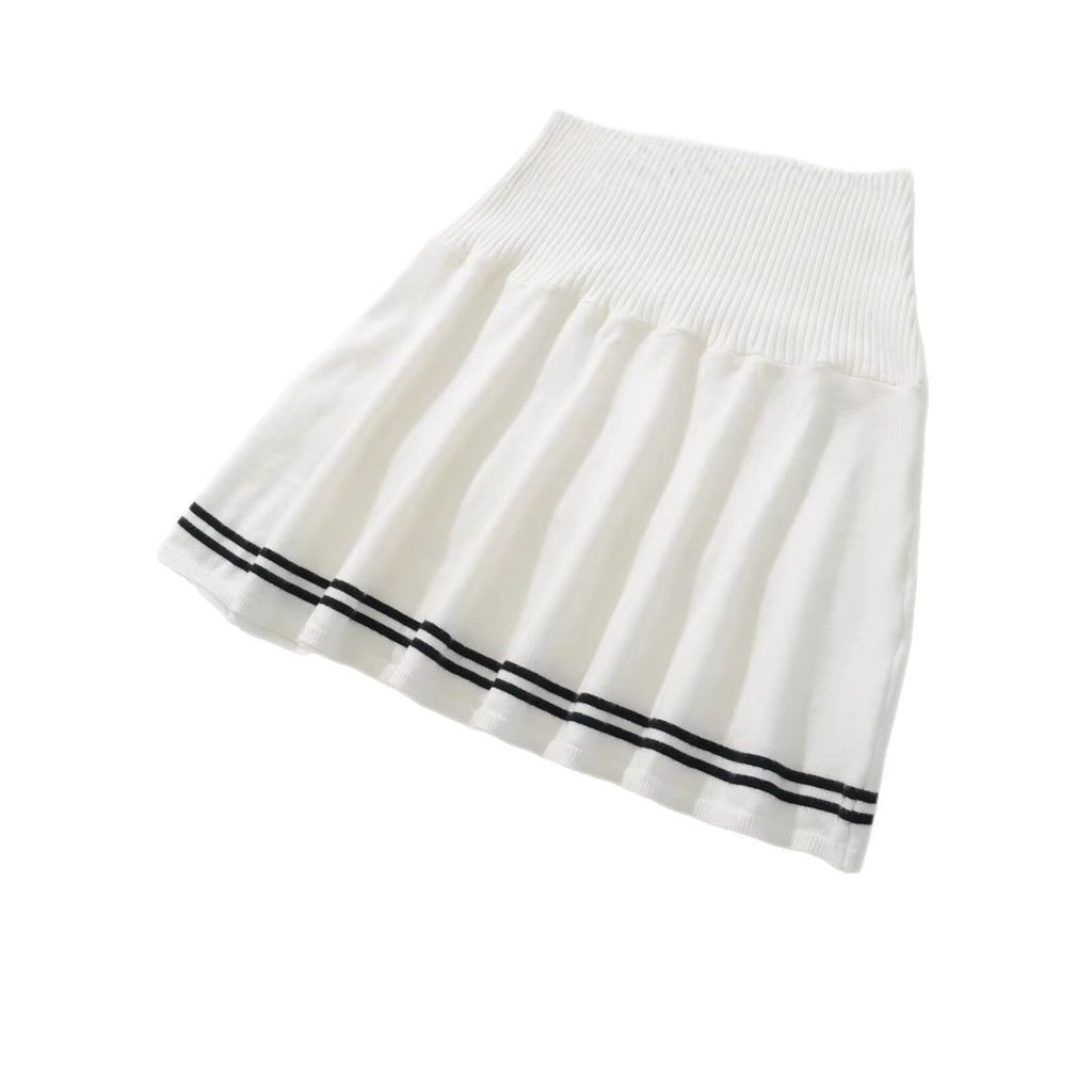 Damen Polo-Kleid mit Rüschensaum und dekorativem Bindeakzent