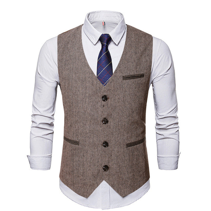 Herren elegante Anzugweste mit Kontrastdetails