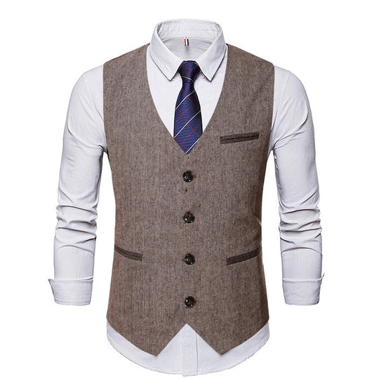 Herren elegante Anzugweste mit Kontrastdetails