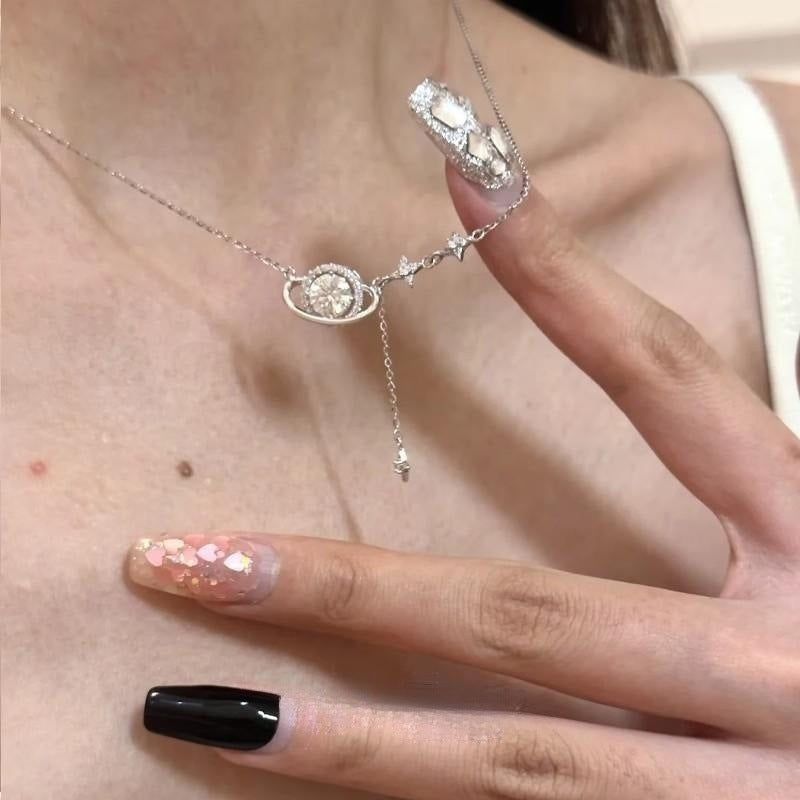 Damen zarte Halskette mit funkelndem Anhänger Shop Nory