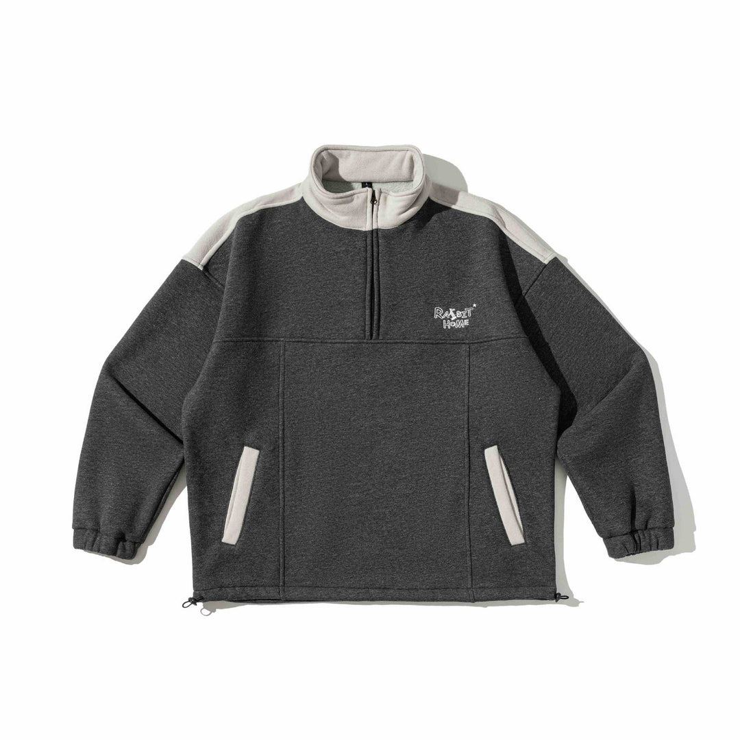 Unisex Halbzip-Sweatshirt im Oversize-Boxy-Schnitt mit hohem Stehkragen und Kängurutasche Shop Nory