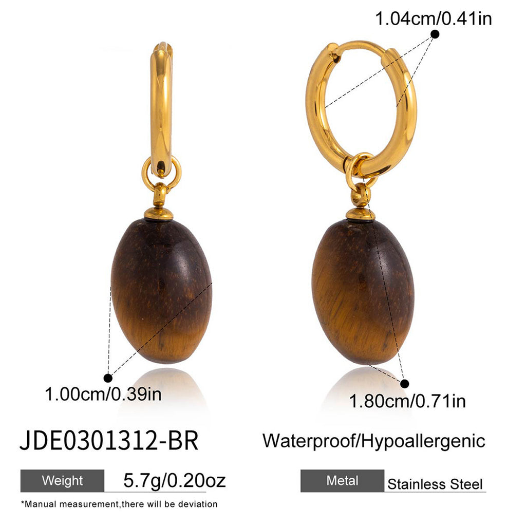 Damen Ohrhänger mit eleganten Malachit-Anhängern aus hypoallergenem Edelstahl Shop Nory