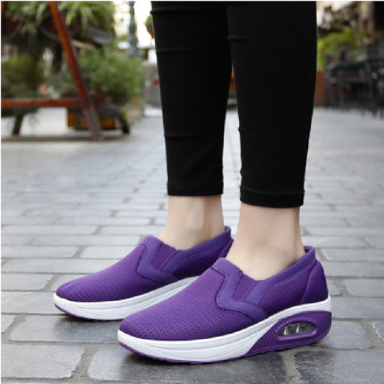 Damen Gestrickte Slip-On-Walking-Sneaker mit sichtbarer Luftkapsel und ergonomischer Plateausohle Shop Nory