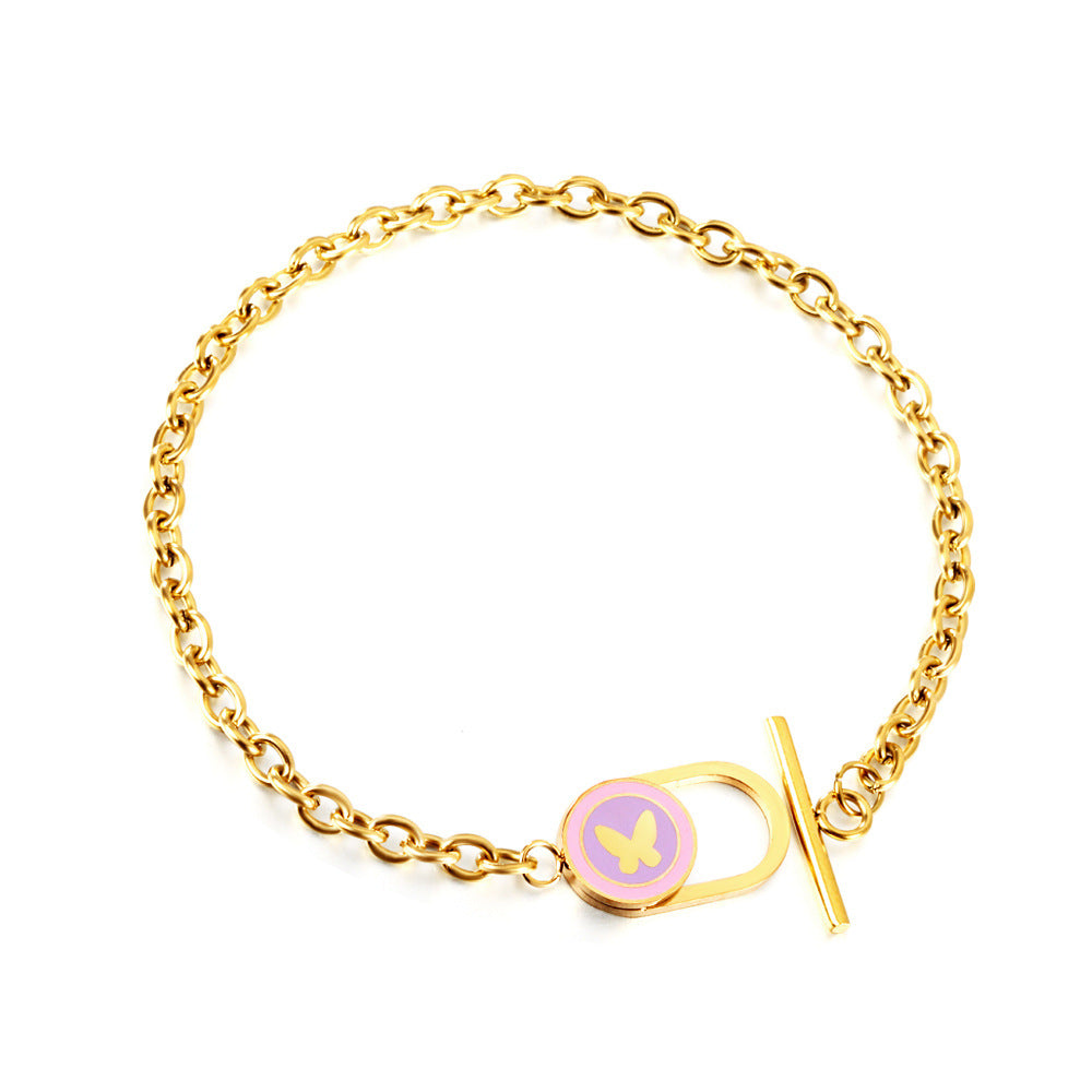 Damen Armkettchen mit bunten Anhängern aus hochwertigem Edelstahl Shop Nory