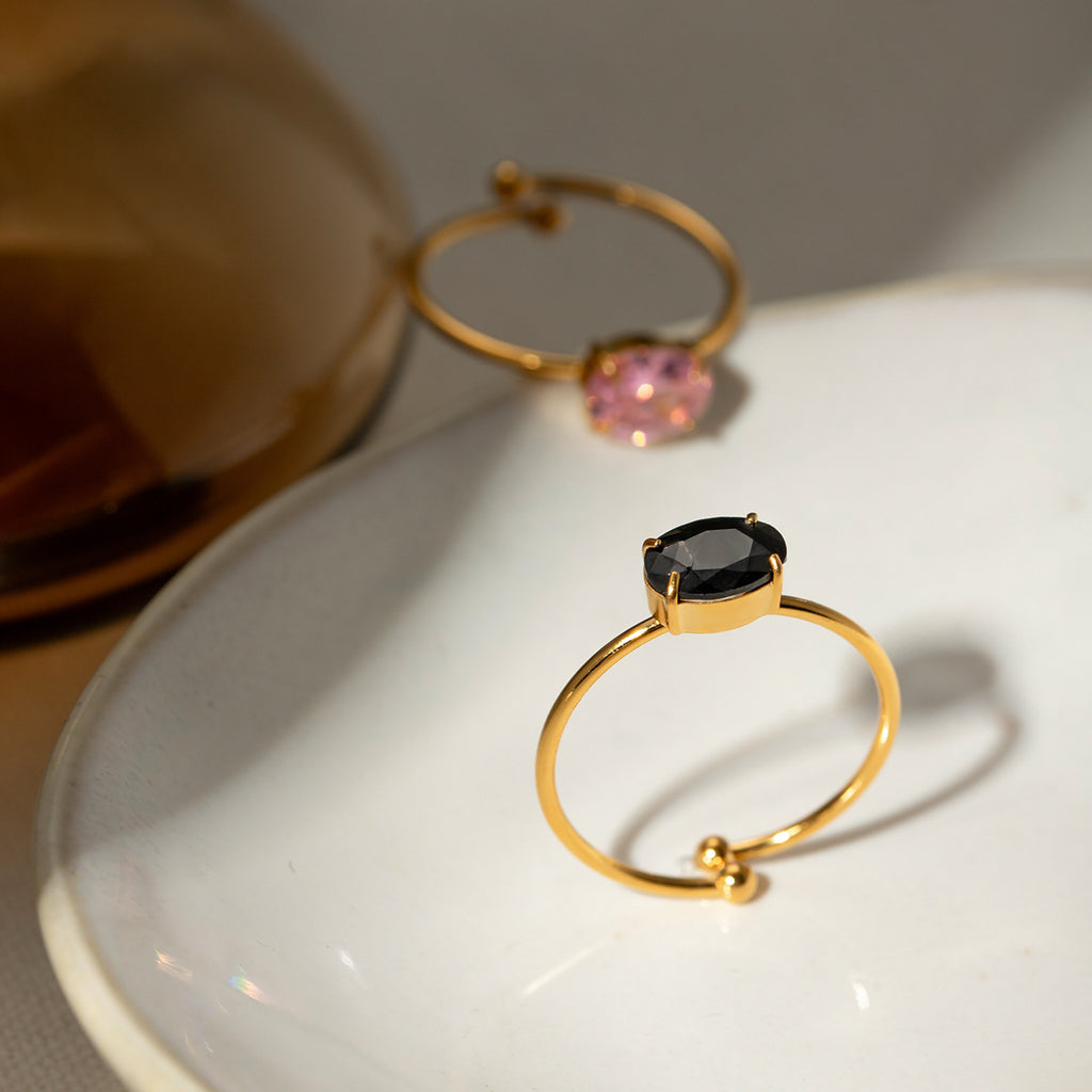 Damen Offener Ring mit farblich akzentuiertem Zirkonia Shop Nory