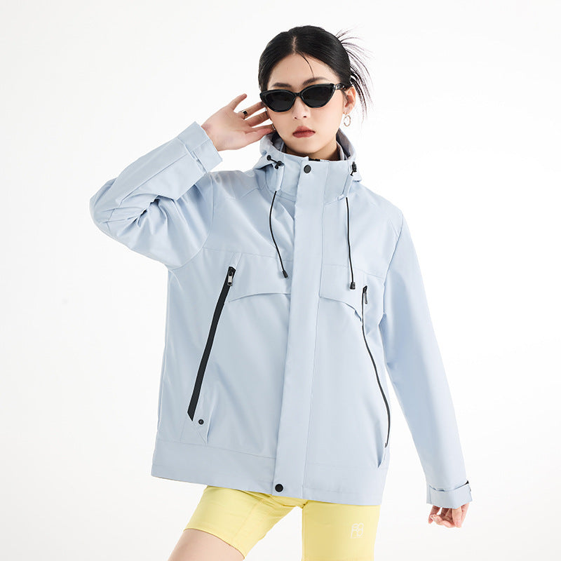 Damen technische wasserdichte Oversize-Parka mit Kapuze und verdeckten Reißverschlusstaschen Shop Nory