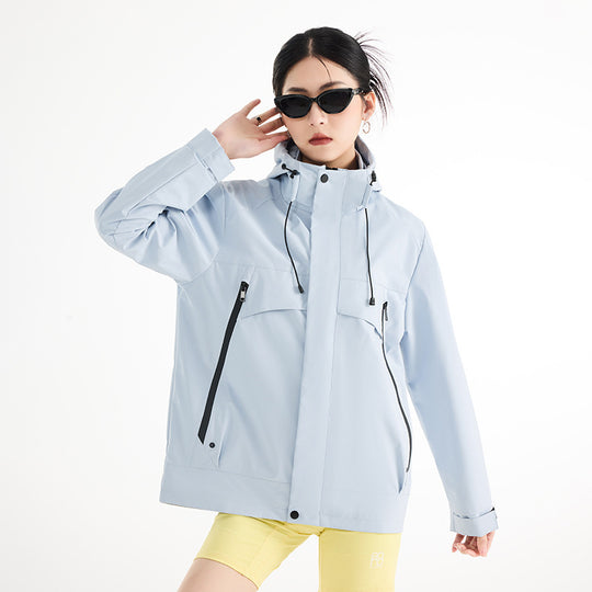 Damen technische wasserdichte Oversize-Parka mit Kapuze und verdeckten Reißverschlusstaschen Shop Nory