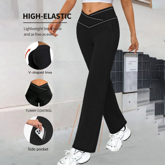 Damen Kompressionshose mit hoher Taille und Tummy Control