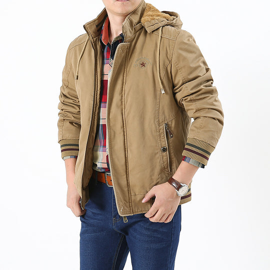 Herren Leichtgewichtige Utility-Bomberjacke mit Teddyfutter und Kapuze Shop Nory