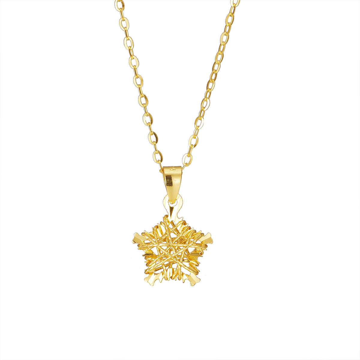 Damen Halskette mit schimmerndem Schneeflocken-Anhänger und feiner Gliederkette Shop Nory