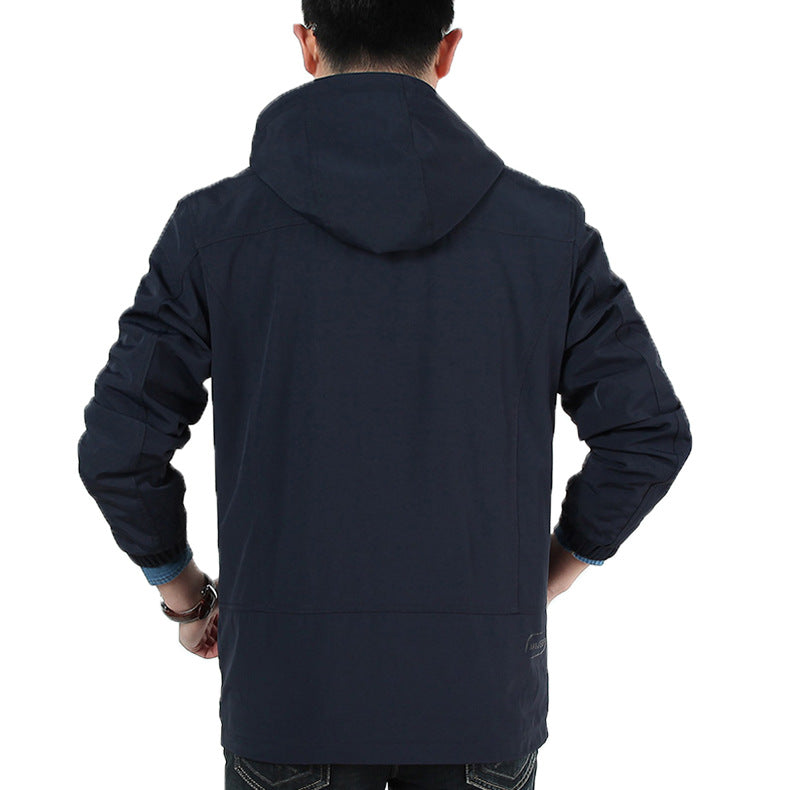 Herren Leichte Utility-Feldjacke mit Kapuze, Reißverschluss und Multifunktionstaschen Shop Nory