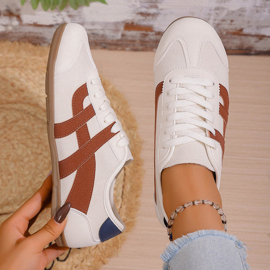 Damen Retro-Runner Slim Sneaker mit flacher Gummisohle und Zierstreifen Shop Nory