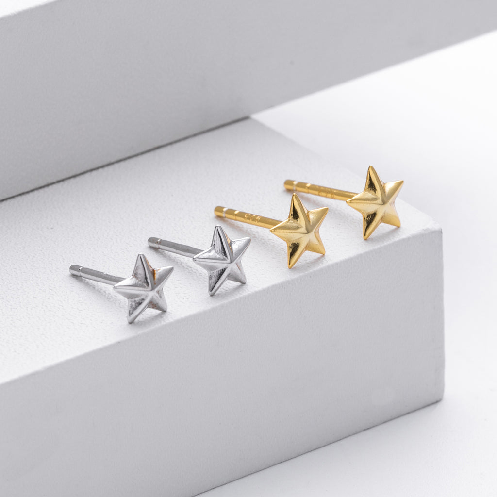 Damen Ohrstecker im eleganten Sternendesign aus 925 Sterling Silber Shop Nory