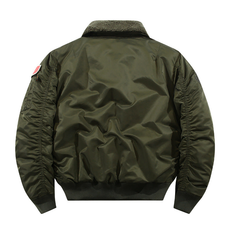 Herren Bomberjacke mit Lammfellkragen und Utility-Taschen Shop Nory