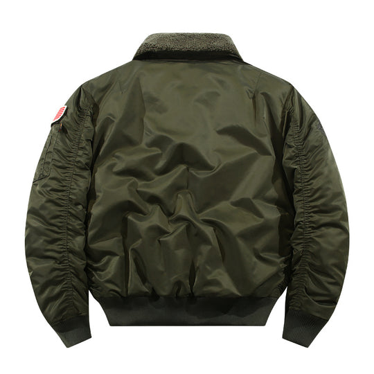Herren Bomberjacke mit Lammfellkragen und Utility-Taschen Shop Nory