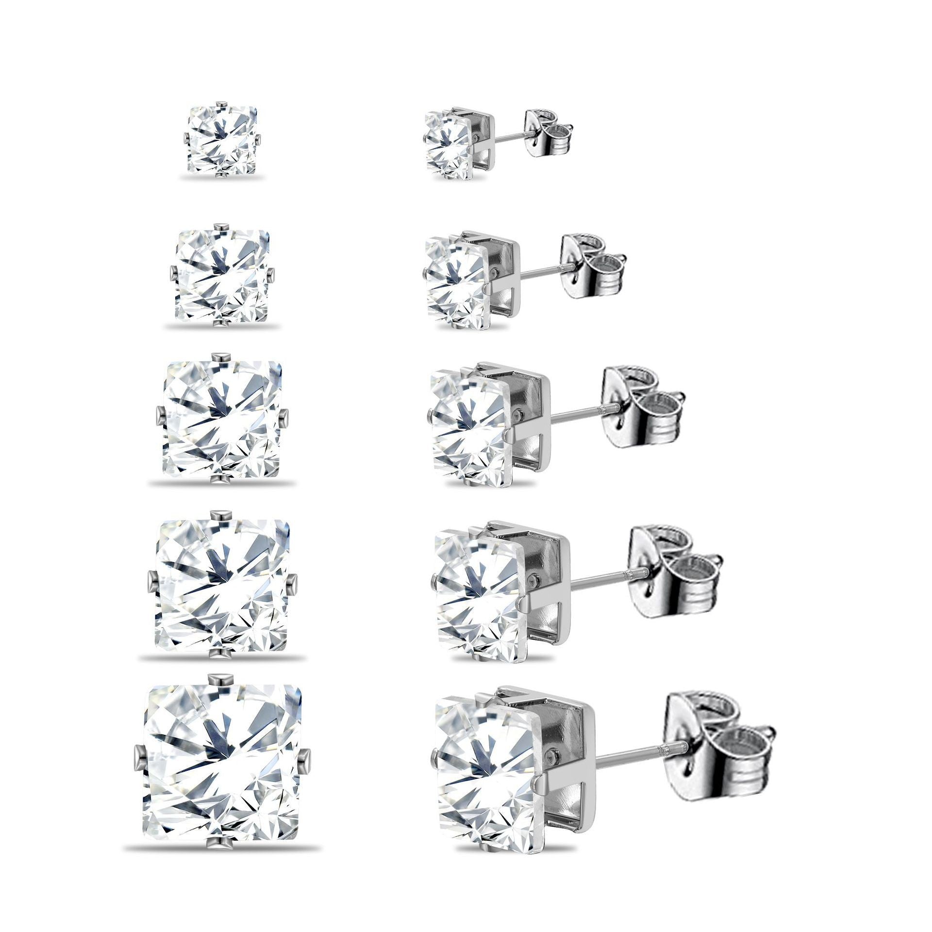 Damen Ohrstecker-Set mit eleganten, funkelnden Kristallen Shop Nory