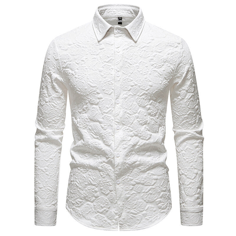 Herren Langarmhemd mit strukturiertem Design