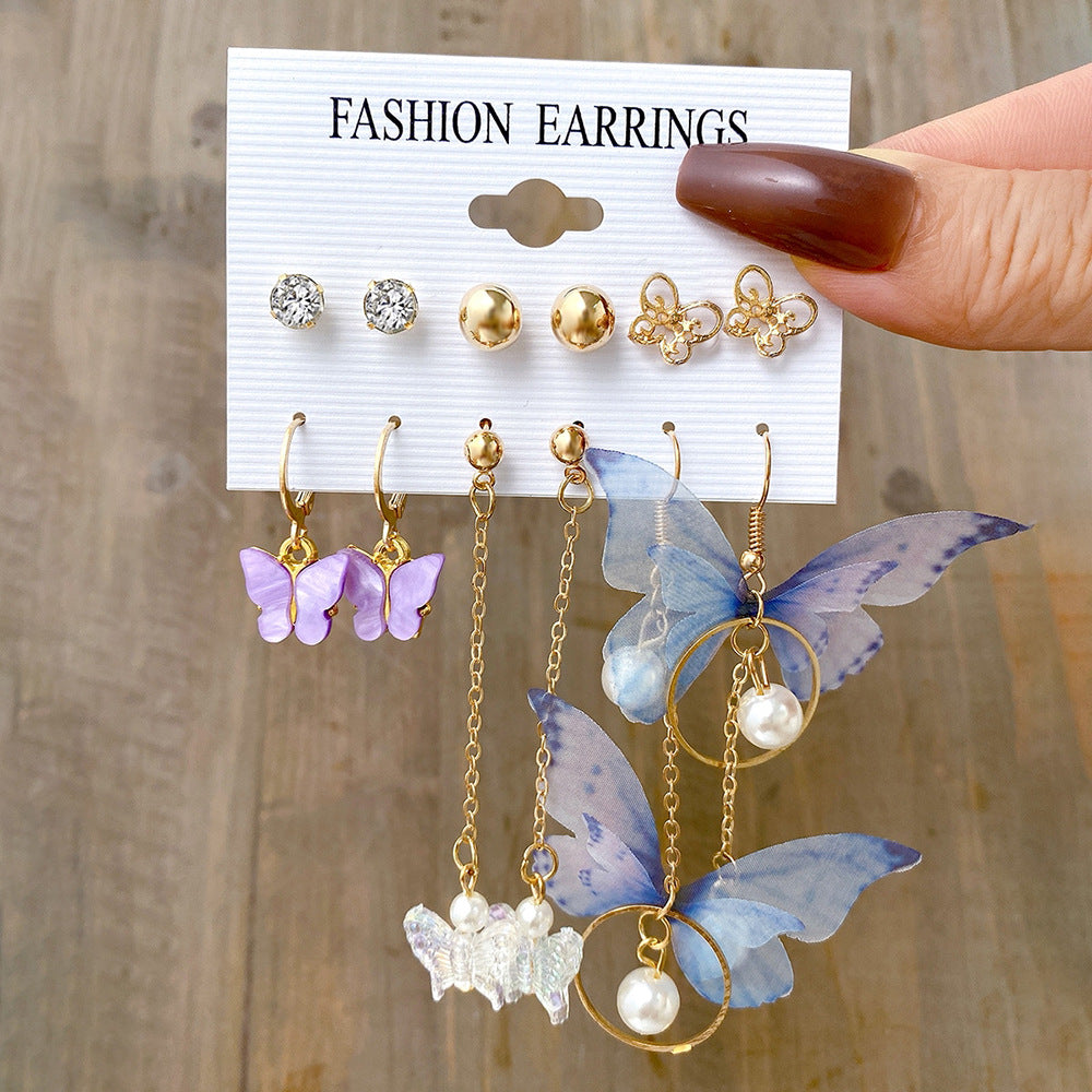 Damenohrringe mit charmanten Schmetterlingsdesigns und funkelnden Akzenten Shop Nory