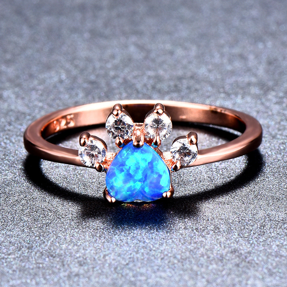 Damen Ring mit funkelndem orangefarbenem Stein und floralem Design Shop Nory