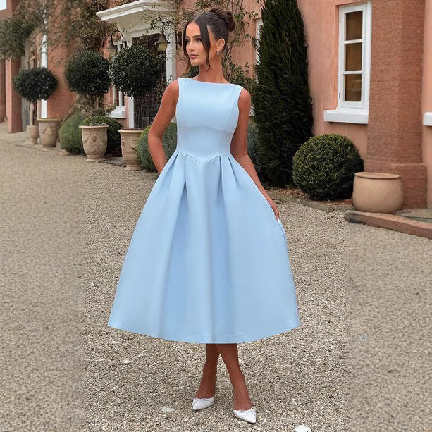 Damen Elegantes Maxikleid mit ausgestellten Ärmeln und raffiniertem Rock