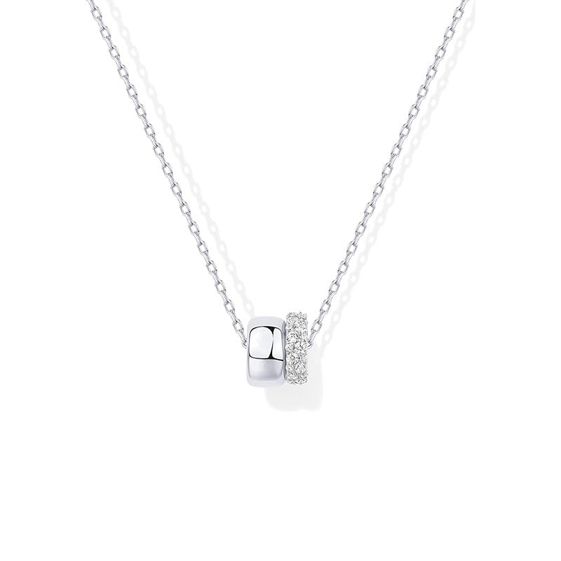 Damen Halskette mit doppeltem Anhänger aus hochwertigem Edelstahl und funkelnden Details Shop Nory