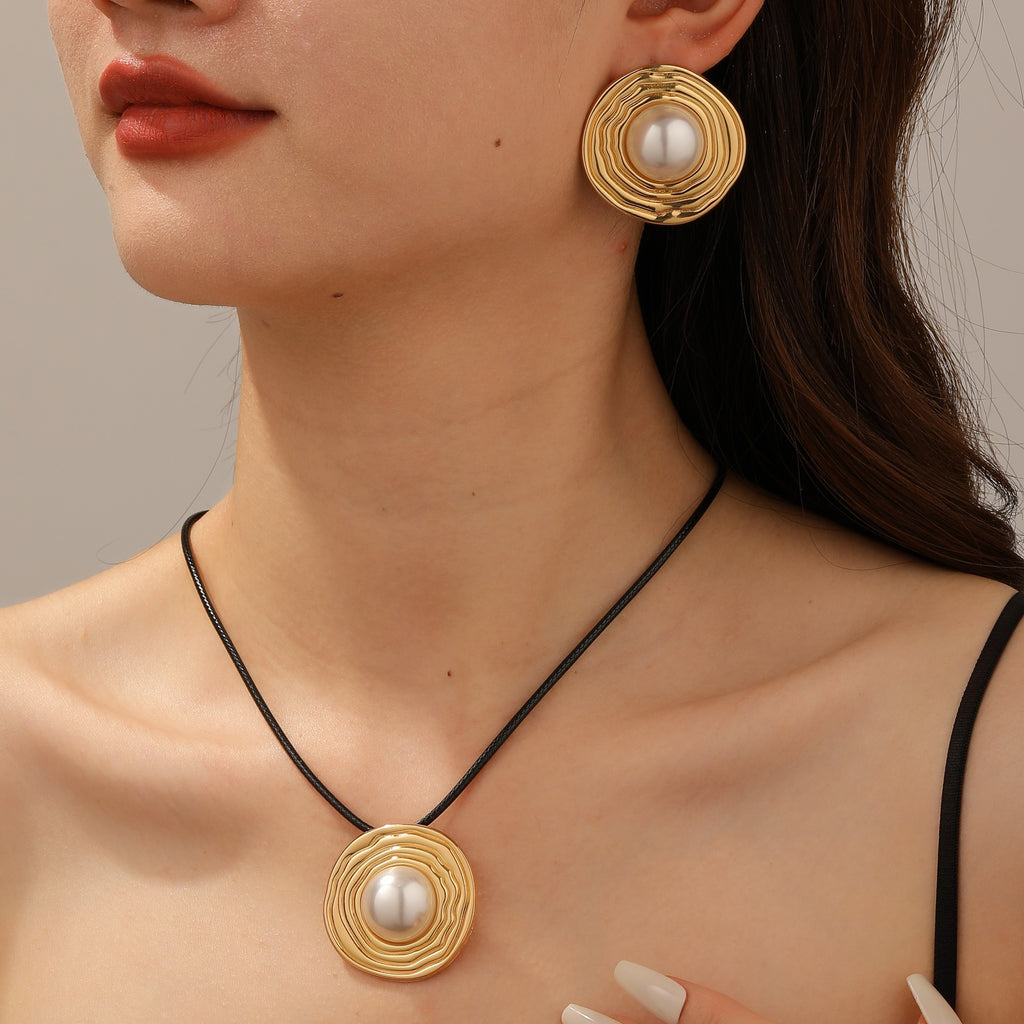 Damen Schmuckset mit elegantem, skulpturalem Perlendesign Shop Nory