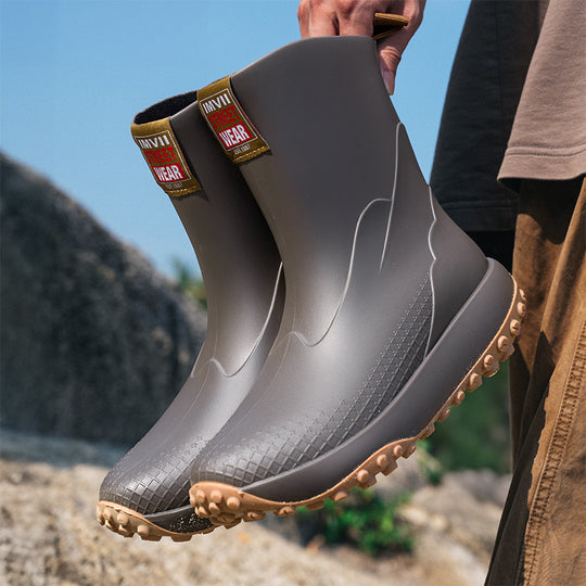 Unisex Wasserdichte Kurzschaft-Outdoor-Gummistiefel mit profilierter Noppenlaufsohle Shop Nory