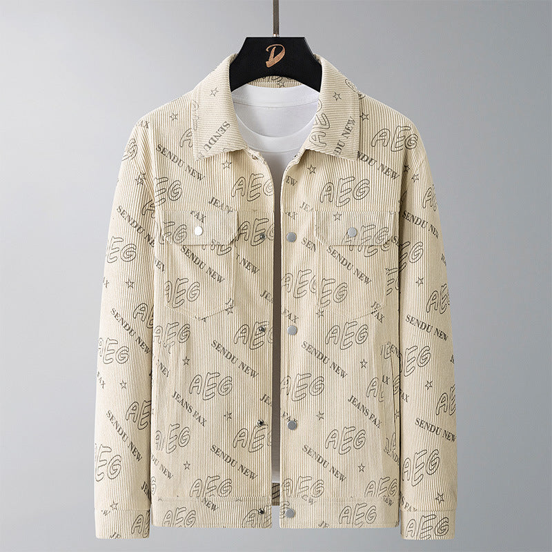 Herren Lässige Cordjacke mit praktischem Druck Shop Nory