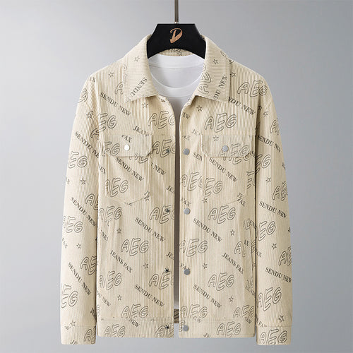 Herren Lässige Cordjacke mit praktischem Druck Shop Nory