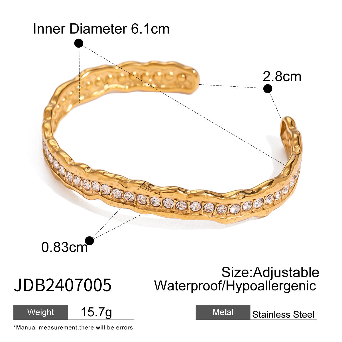 Damen Offenes Armband aus hochwertigem Edelstahl mit elegantem Design Shop Nory
