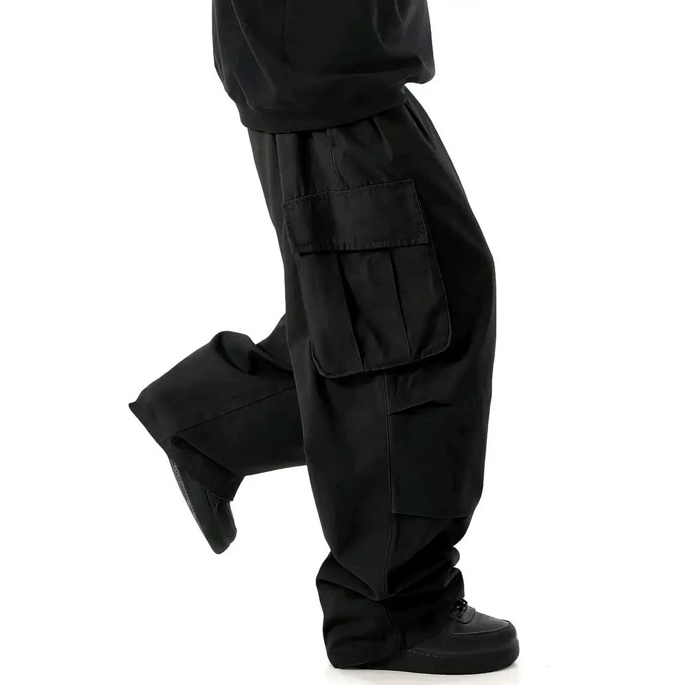 Herren Weite Baggy-Utility-Cargohose mit Multifachtaschen und tiefem Schritt Shop Nory