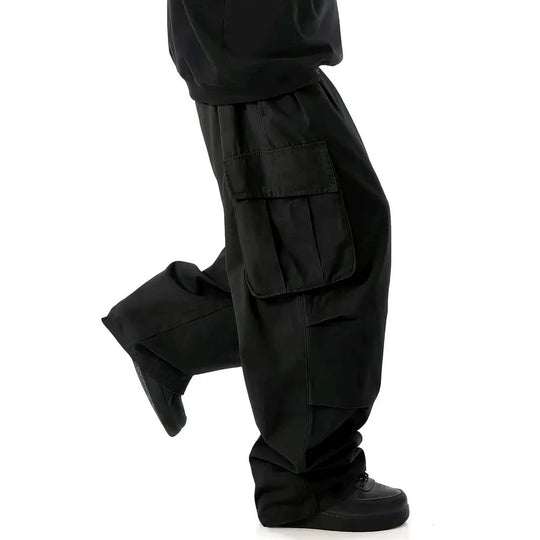 Herren Weite Baggy-Utility-Cargohose mit Multifachtaschen und tiefem Schritt Shop Nory