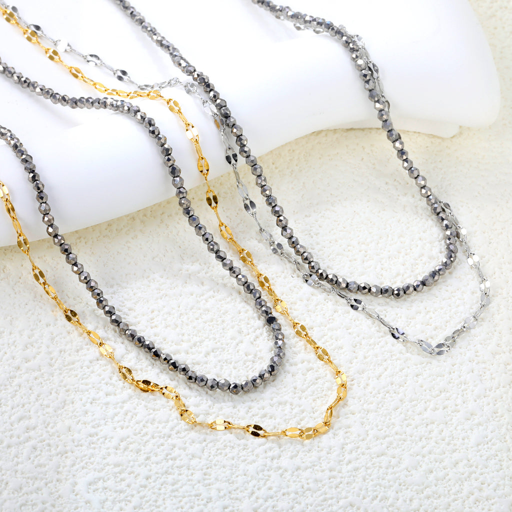 Damen Edelstahl Halskette mit geflochtenem Design Shop Nory