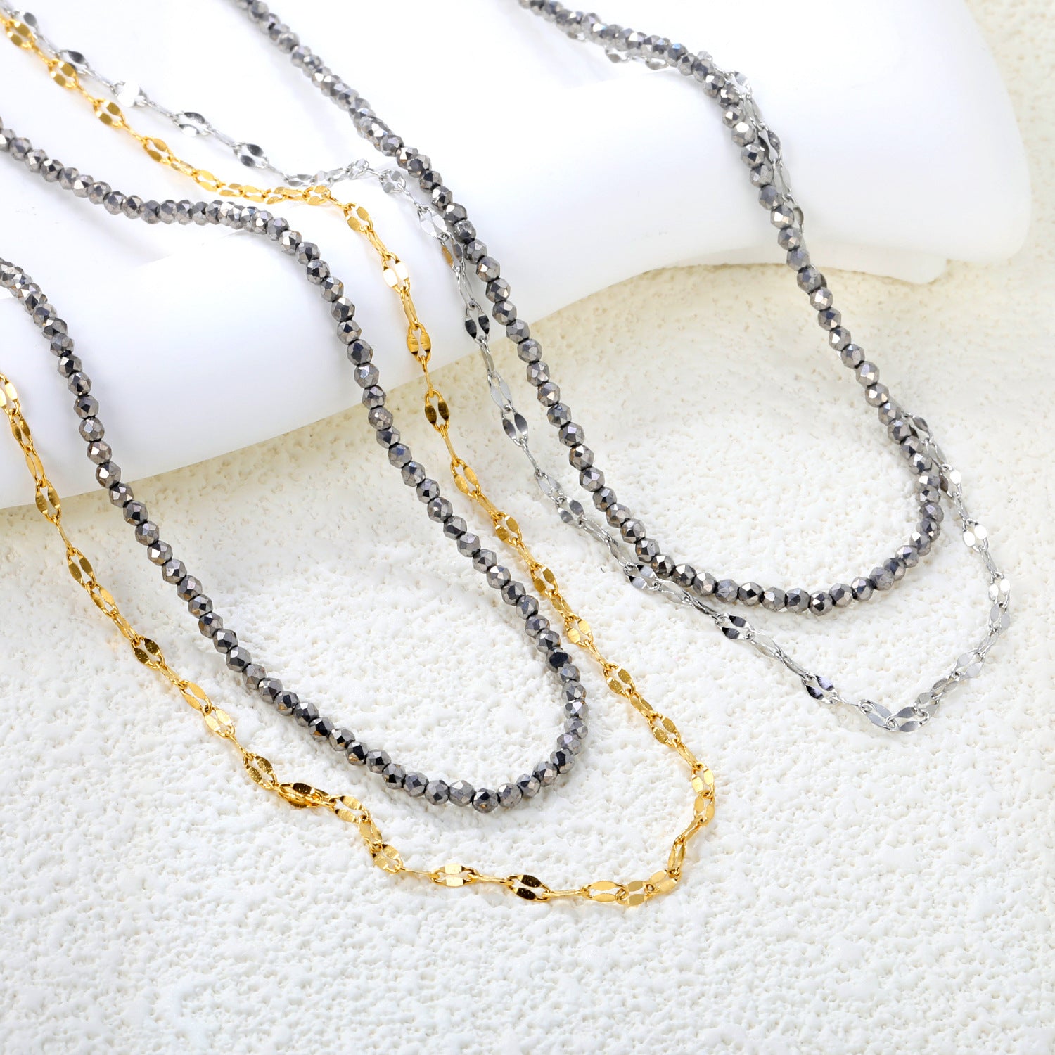 Damen Edelstahl Halskette mit geflochtenem Design Shop Nory