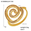 Damen Spiralring mit Zirkonbesatz und hochwertiger Edelstahl-Oberfläche Shop Nory