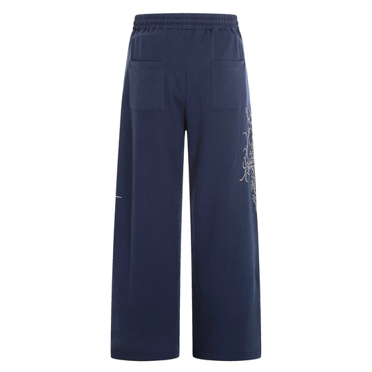 Damen Weite Sweatpants mit Tunnelzug, Ziernieten und grafischem Print Shop Nory
