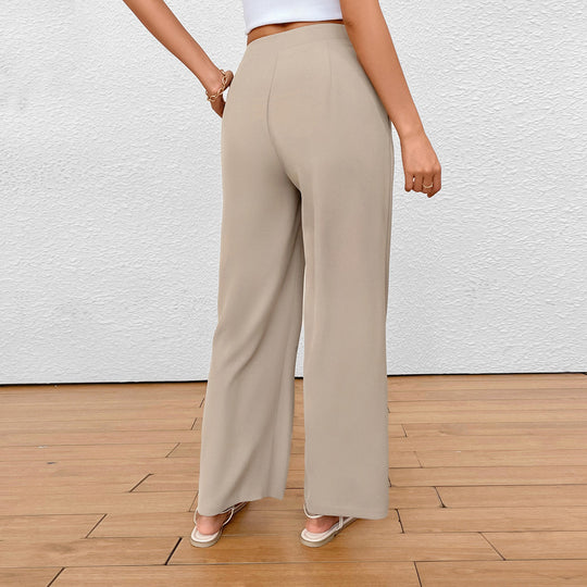 Damen Weite Palazzo‑Hose mit V‑Bund und Vorderfalten Shop Nory