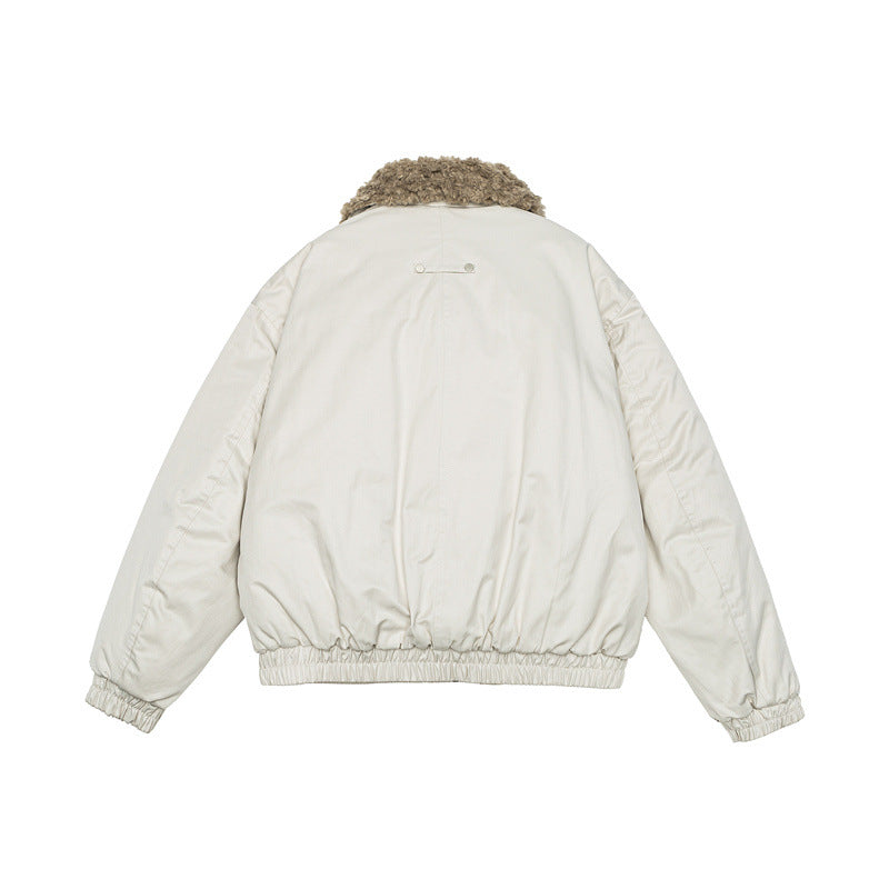 Damen Kurz geschnittene Teddy-gefütterte Blousonjacke mit Webpelzkragen Shop Nory