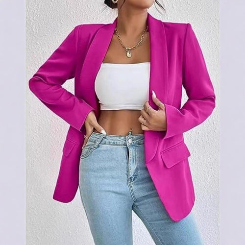 Damen Longline-Oversize-Blazer mit Schalkragen und Pattentaschen Shop Nory